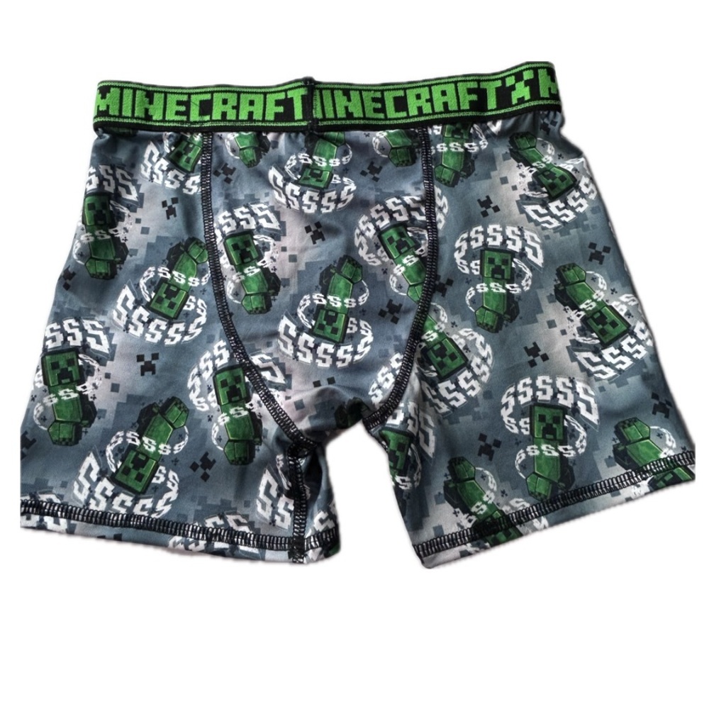 NEW! Minecraft 2 Pair Athletic Boxer Briefs Underwear Creeper & Ender Dragon 10 - Picture 11 of 15